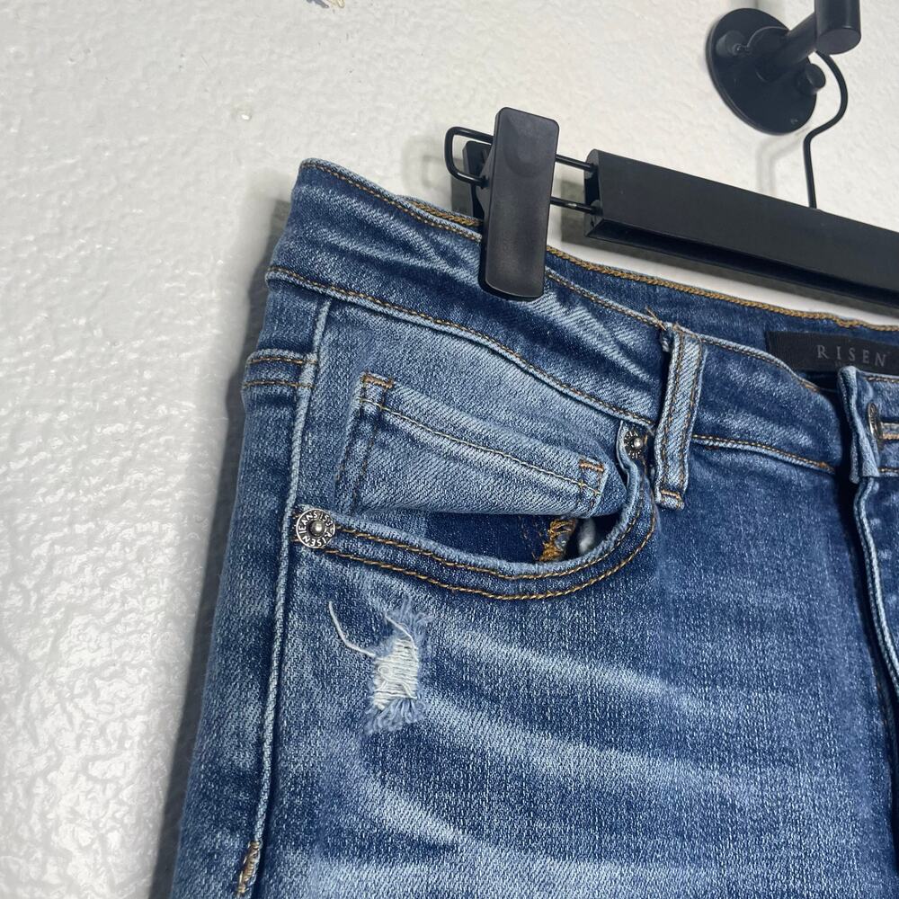 Women's Blue Distressed Jeans - Picture 10 of 15
